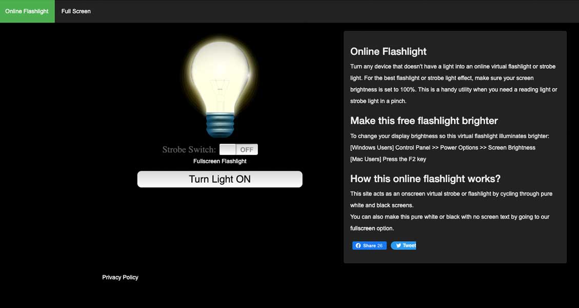 online flashlight